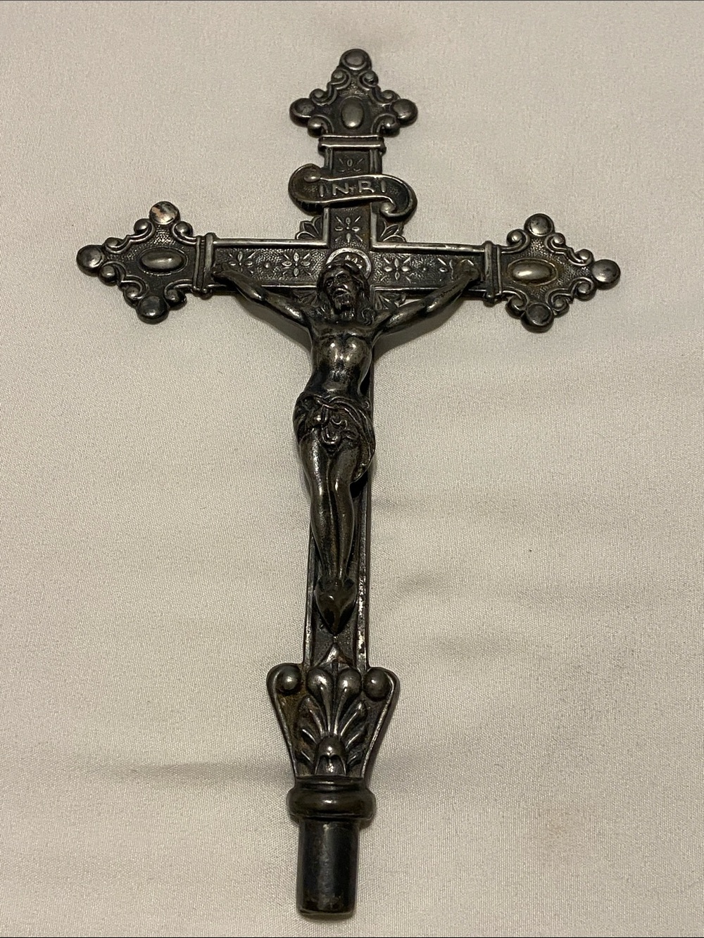 Vintage Metal Crucifix Cross in Dark Silver